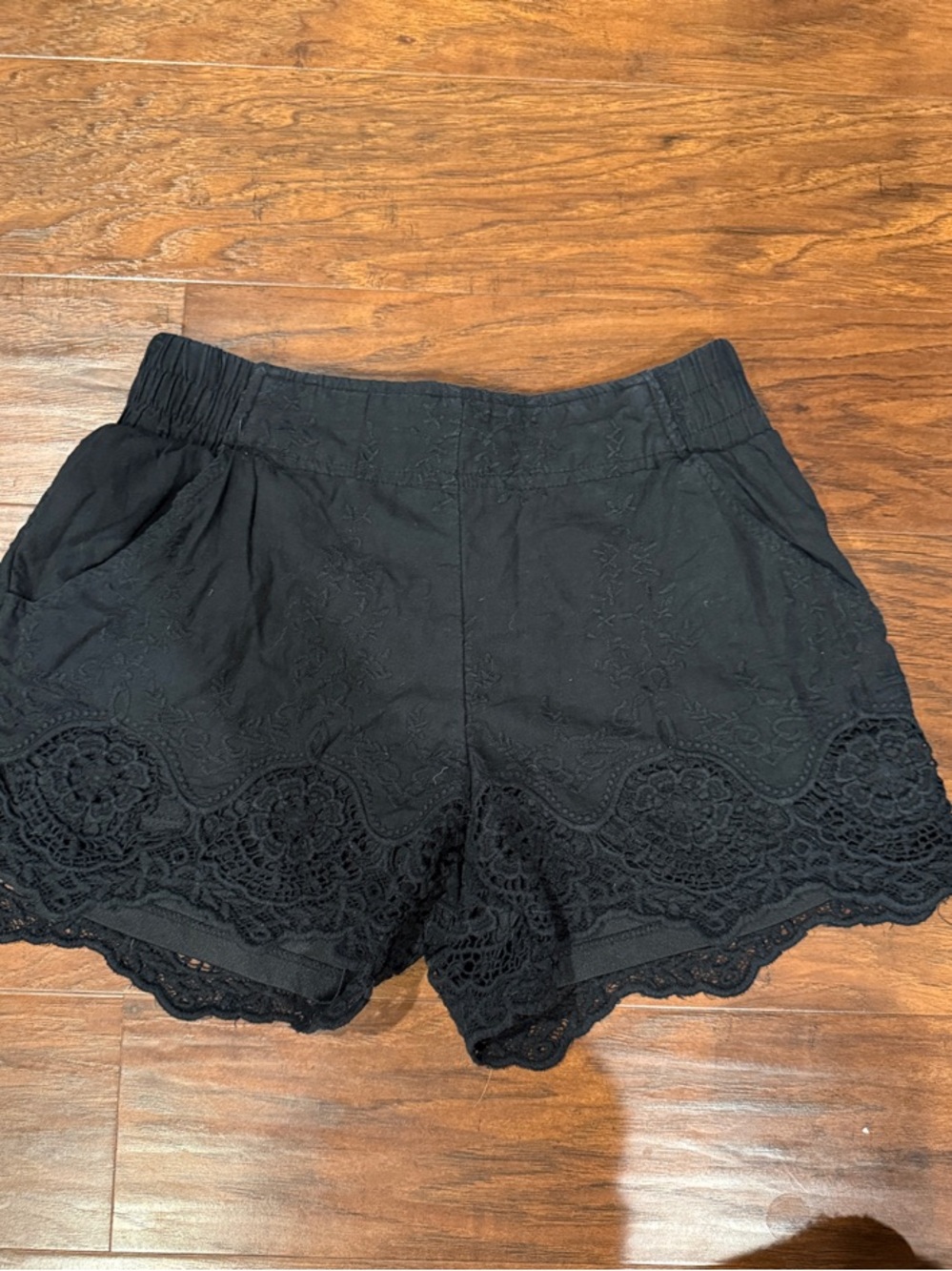 Xhilaration Black Crochet Lace Trim Women's Shorts
